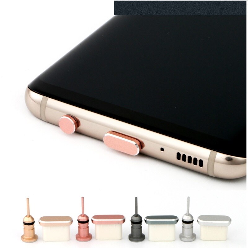Tipo-C Porta di Ricarica Del Telefono Trasduttore Auricolare di 3.5 Mm Martinetti Tipo di Scheda Sim C anti Spinotti E Jack Antipolvere per Samsung S9 S8 a5 A7 2017 Huawei P9 P10