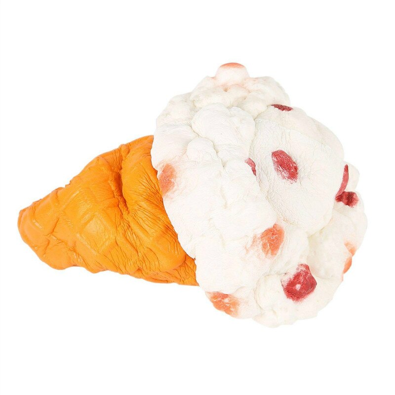 Mskwee Mini White Cone Snowflake Strawberry Ice Cream Squishy toys Sweet Kawaii Cream Phone Straps Squishies Toy 9.5CM