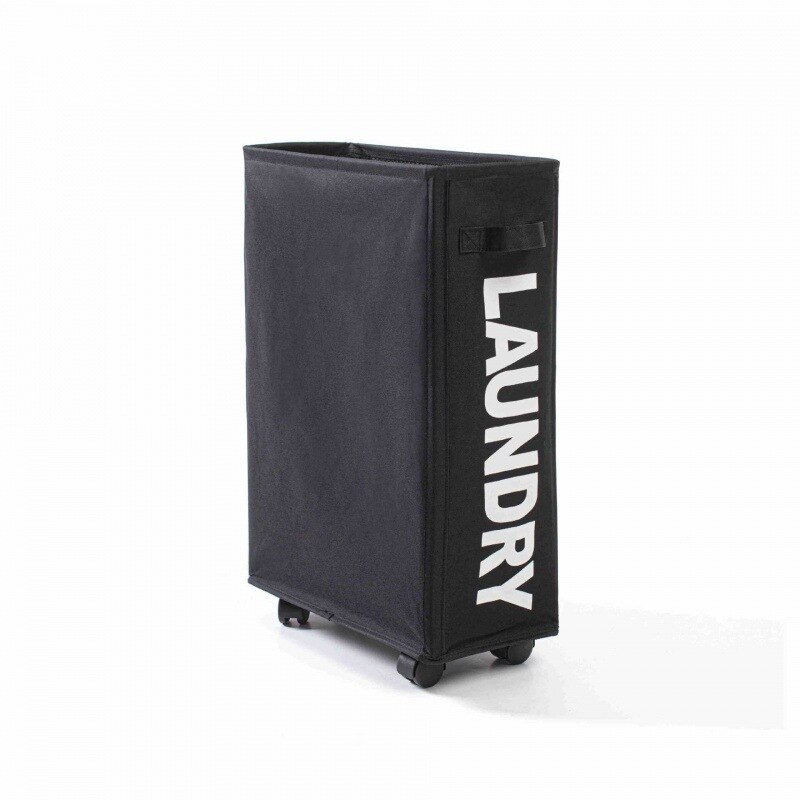 Foldable Dirty Laundry Basket with Caster Wheels Portable Clothes Storage Basket High Capacity Laundry Bags: black
