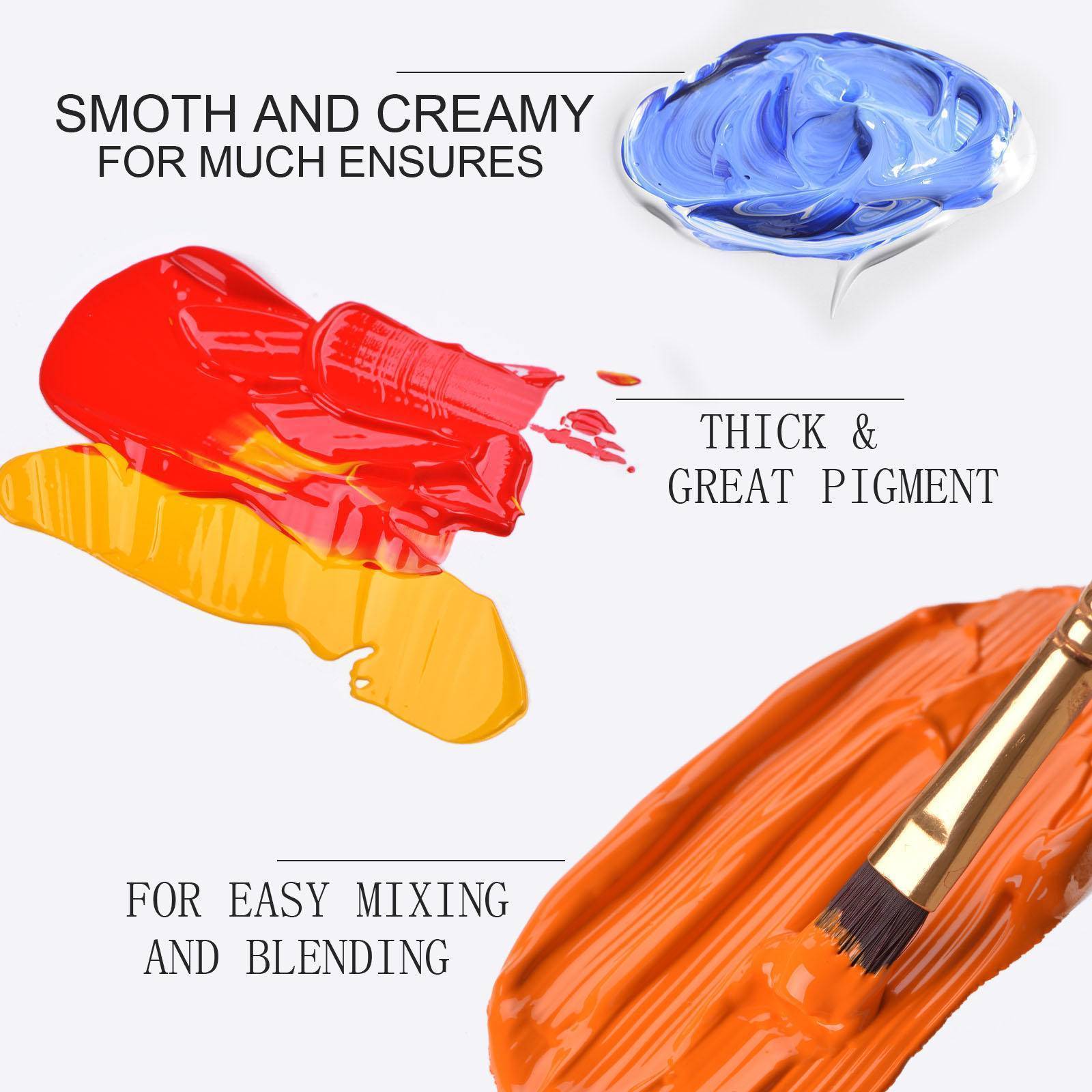 6colours Acrylic Paint 50ml One Bottle Drawing Painting Pigment Hand-Painted Wall Paint for Artist DIY