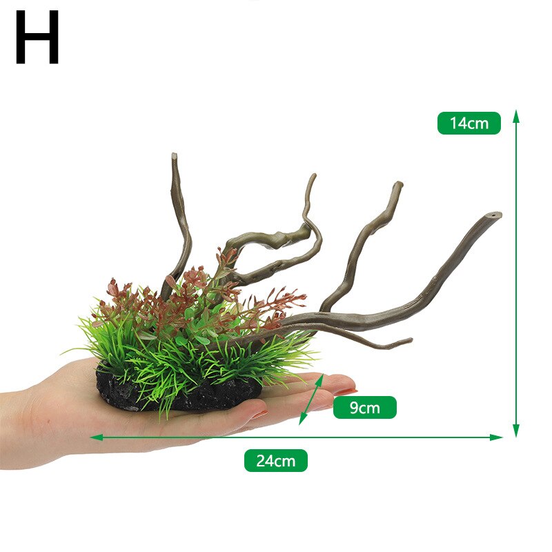 Kunstplanten Aquarium Decor Simulatie Water Grenen Onkruid Bekijken Ornament Plant Aquarium Landschapsarchitectuur Aquarium Gras Decor: H