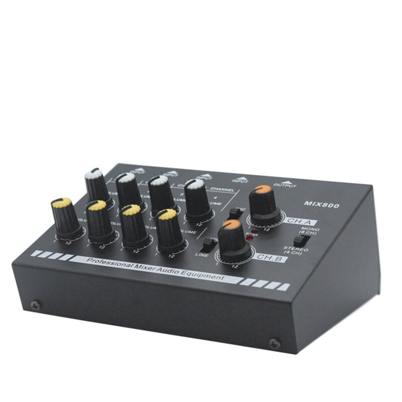 4 / 8-Channel Mini Mixer 4-Channel Line Mixer Reverb o Mixer EU plug