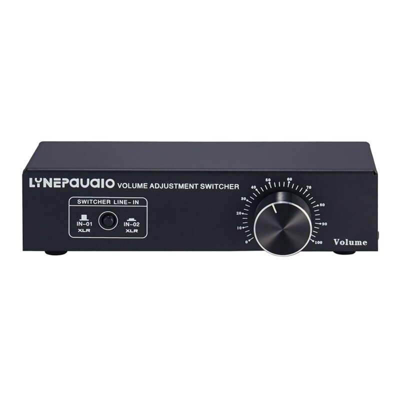 2 in 1Out XLR Switcher, Fully Balanced Passive, Pre-Active Speaker, Volume Control Switcher, Lossless XLR Interface