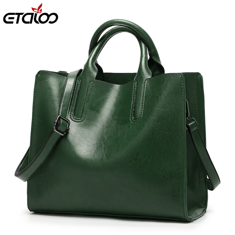 Bolsas de couro grande bolsa feminina de alta qualidade casual sacos femininos tronco tote bolsa ombro senhoras grandes bolsos 2019: green