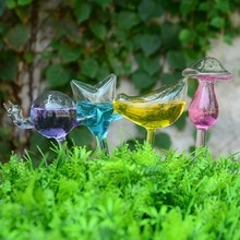 12 stilarter hus / have husplante automatisk selvvandingsglas fugl vandkande blomster planter dekorativ glasvanding
