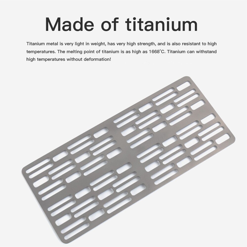 Titanium Charcoal Bbq Grill Barbecue Plate Camping Hiking Outdoor Grill Net Portable