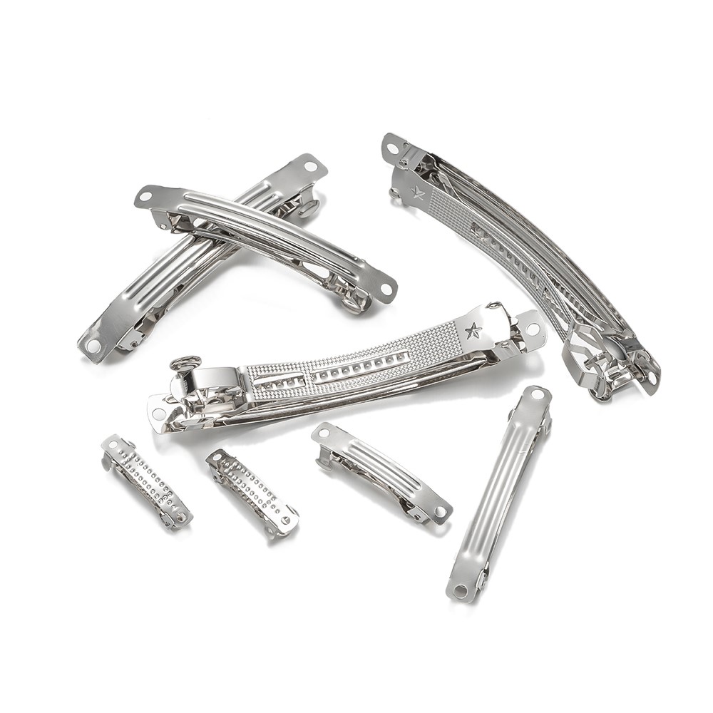 10 Uds. Pasador francés de Metal, pinzas para el cabello, alfileres, Base en blanco para niñas y mujeres, accesorios de horquilla DIY, suministros para fabricación de joyas, manualidades