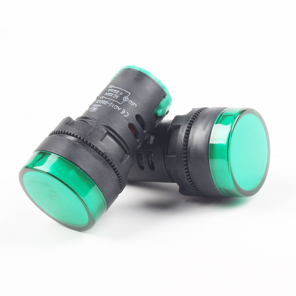 Signal Lamp Light Waterproof ad16-22ds 22mm AC DC 12V 24V 110V 220V Green Bulbs Plastic button industrial wanrning Green