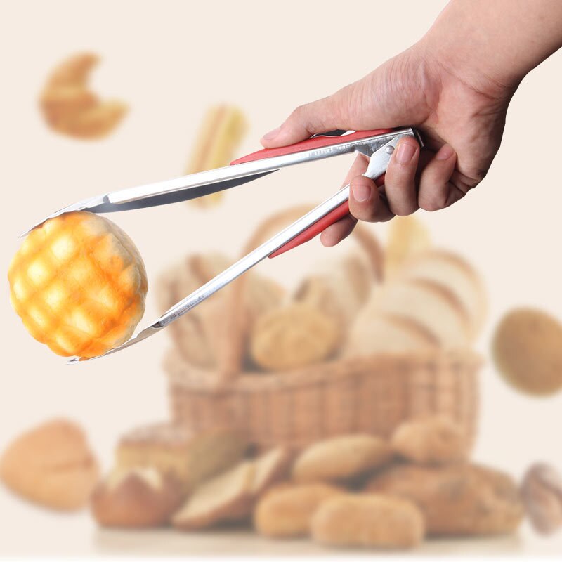Tyqour 2 stuks keukenpincet roestvrij staal kooktang roestvrij staal keukentang met standfunctie kok pincet keuken 24 cm grillpincet lange kooktang voor koken grillen bakken, koken accessoires