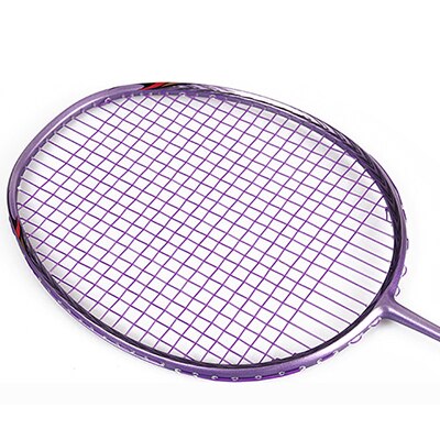 Carbon Badminton Rackets Padel Super Light 5U Racket With Strings Bags Carbon Fiber Racquet Strung Free Grip: Purple