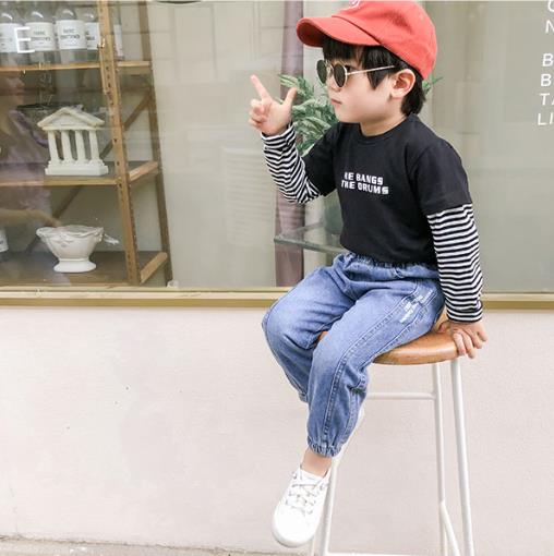 Boy Jeans For Boy Patchwork Boys Casual Cargo Pants Kids Jeans Pants School Spring Autumn Novelty Clothes For Boys 2-6 years