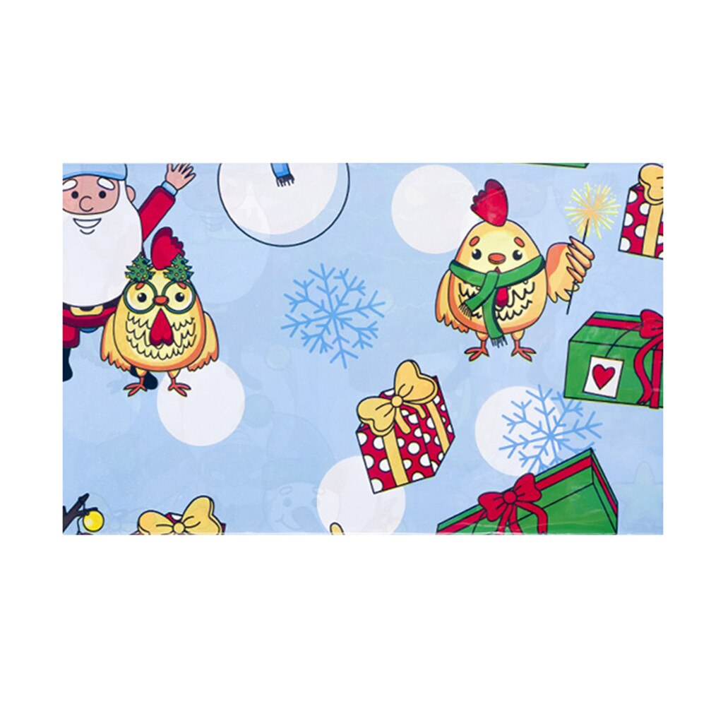 25# Christmas Tablecloth Disposable Merry Christmas Rectangular Printed PVC Cartoon Tablecloth 110*180cm Table Dust Cove