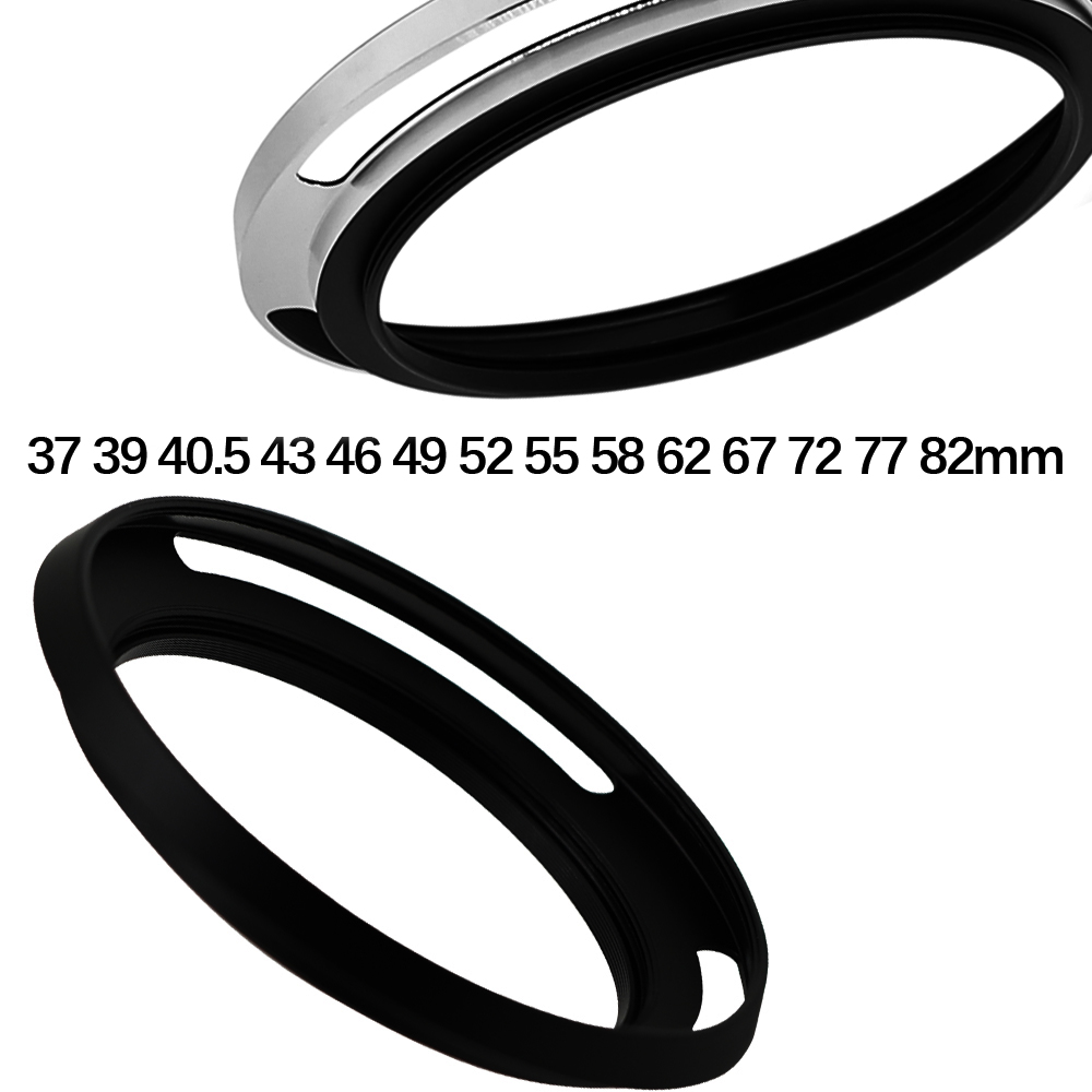 Metalen Groothoek Zonnekap Schroef-in 37 39 40.5 43 46 49 52 55 58 62 67 72 77 82mm Universele Geventileerde Zonnekap Protector