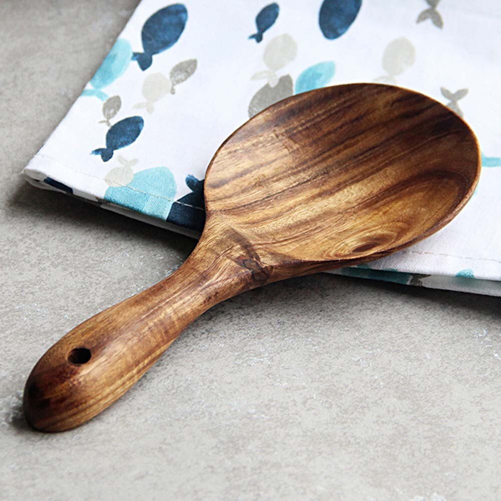 Houten Keuken Lepel Teak Hout Rijst Lepel Rijst Paddle Hout Eetlepel Grote Aardappel Opscheplepel Houten Keukengerei Servies