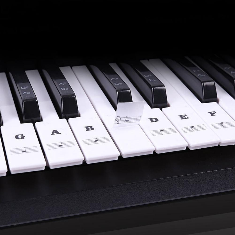 Transparent Piano Keyboard Sticker 88 Keys Electronic Keyboard Piano Stickers for Piano Beginner Training