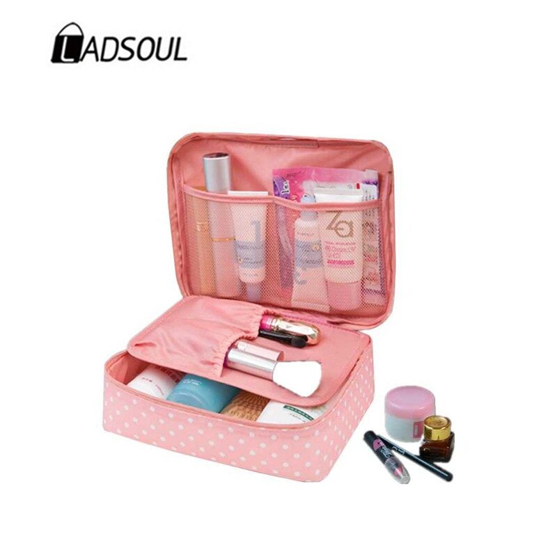 LADSOUL bolsa de maquillaje para mujer estuche de maquillaje multifuncional Almacenamiento de maquillaje apresurado Floral de Nylon cremallera de viaje bolsa de lavado CD5615/h