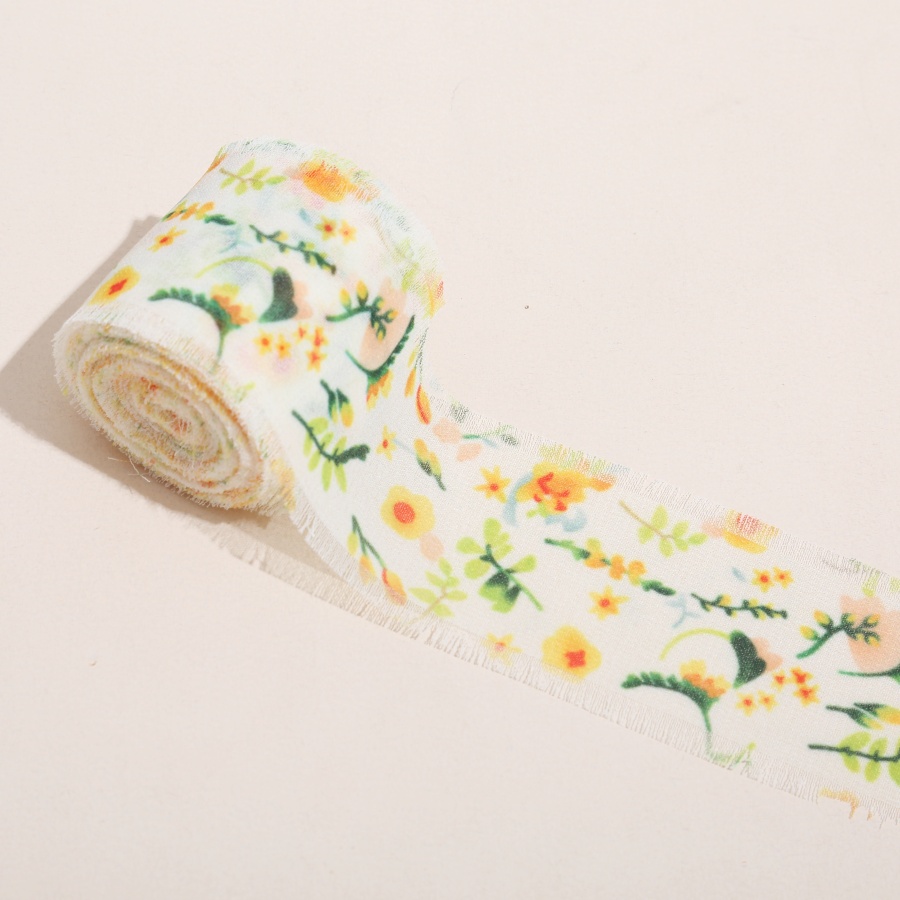 1 Roll 5m*4cm Frayed Edged Satin Handmade Printed flowers Chiffon Silk Ribbon For Wedding Bouquets Birthday Party DIY Decoration: Antique Copper