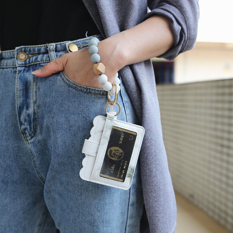 Purdored 1 Pc 13 Kleuren Mode Vrouwen Armbanden Kaarthouder Luipaard Vrouwelijke Visitekaartje Case Polsband Sleutelhanger Voor Mannen