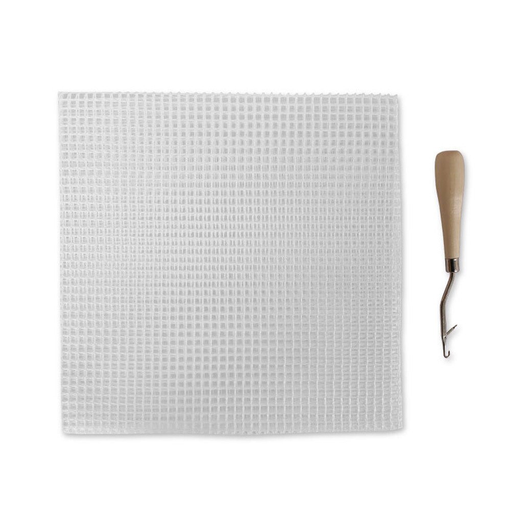 Thuis Diy Hand Gemaakt Borduurwerk Haak Met Mesh Doek 50X50cm Tapijt Mat Weven Tapijt Gehaakte Patch Kit Houten Handvat: Default Title