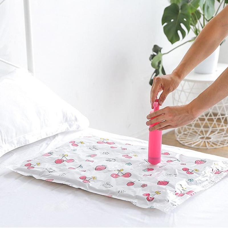 2 stuks vacuümzakken voor kledingopbergers, gecomprimeerde tas met handpomp, herbruikbare opvouwbare kleding, ruimtebesparende reistassen