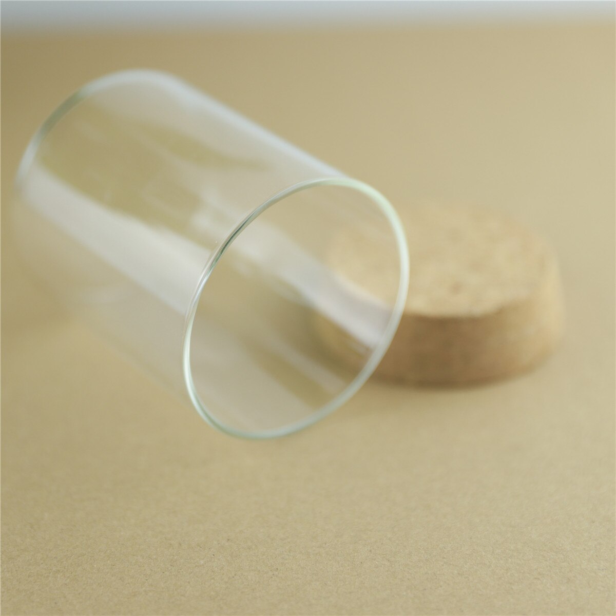 Tapón de corcho para botellas de vidrio grueso, contenedor de botellas para especias, manualidades, almacenamiento de cocina, 65x80mm, 200ml, 4 unids/lote