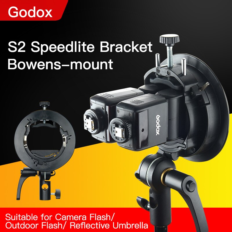 Godox S2 Bowen montaje Flash S-tipo de soporte para Godox V1 V860II AD200 AD400PRO Flash Speedlite Snoot Softbox