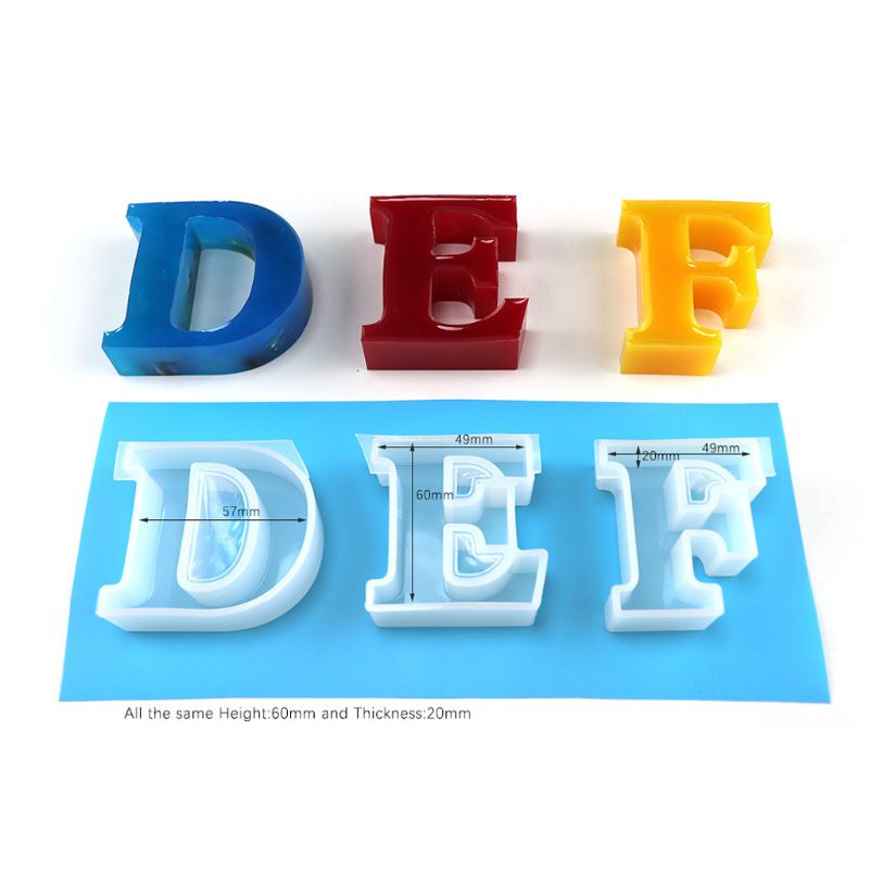 6cm/2.4" Large English Letter Handmade Mold Resin Word Sign Mold Alphabet Silicone Resin Casting Molds DIY Resin Project
