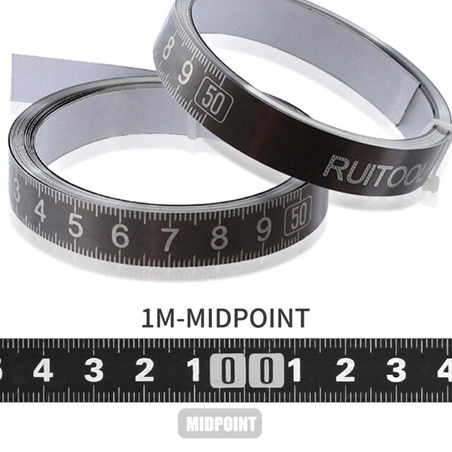 Practical Stainless Steel Tape 13.0mm Slide Gauge Meter Dial Scale Tape Stained Steel Ruler Grey Parts Tool Gadget Instrument: 1M-midpoint