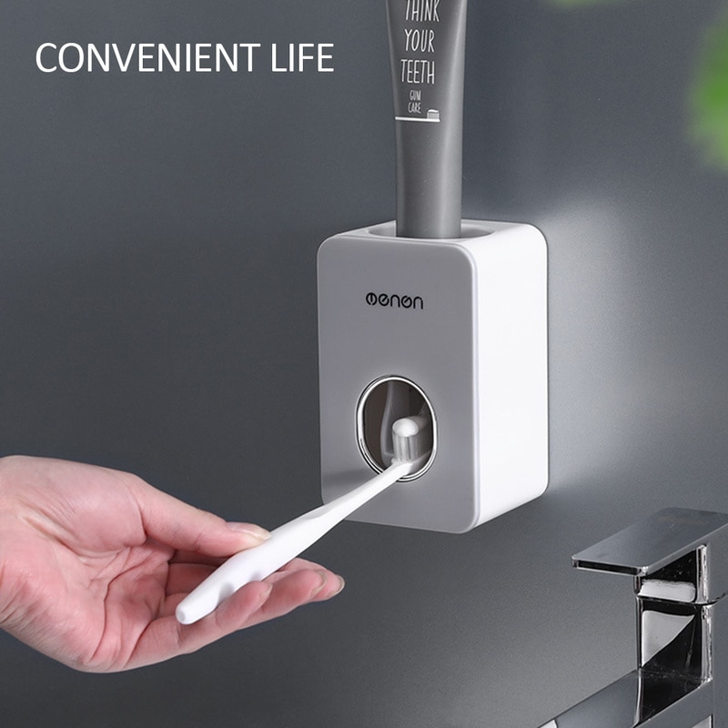Fully Automatic Toothpaste Squeezer Wall Mounted Washable Toothpaste Squeezers Vacuum Press Bathroom Decor Toothpaste Holder