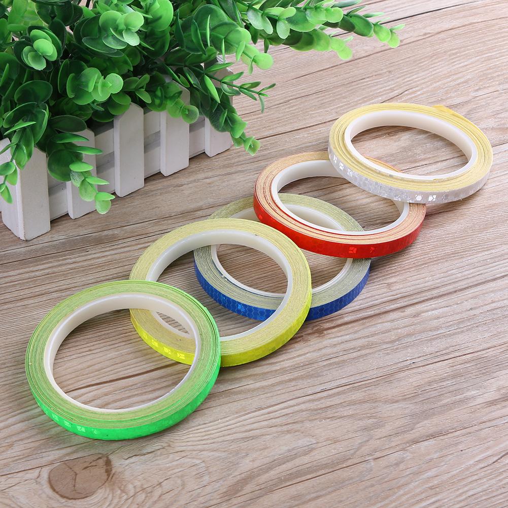 1Cm X 8M Fiets Stickers Reflecterende Tape Fluorescent Mtb Fiets Strips Fietsen Mtb Tape Voor Helm Motorfiets scooter