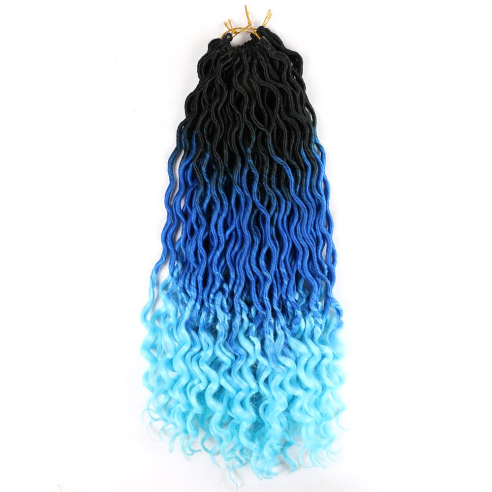 Faux Locs Curly Synthetic Crochet Braids Hair Chorliss 22Inches Goddess Ombre Braiding Hair Natural Black Brown Soft Locs Hair