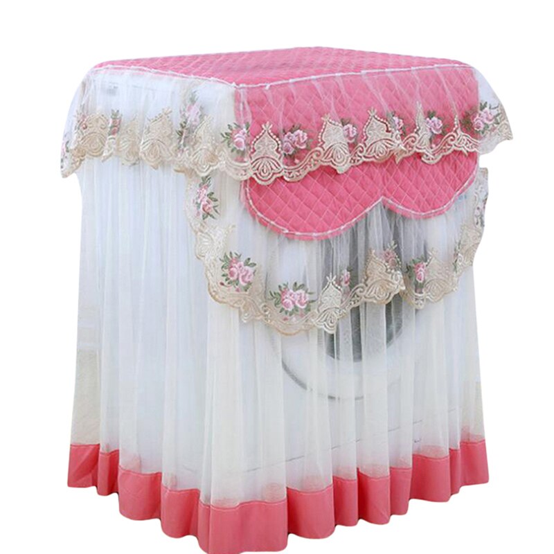 Vobumix Spitzen-Abdeckung Für Waschmaschinen - Rosa Spitzendesign Gegen Staub