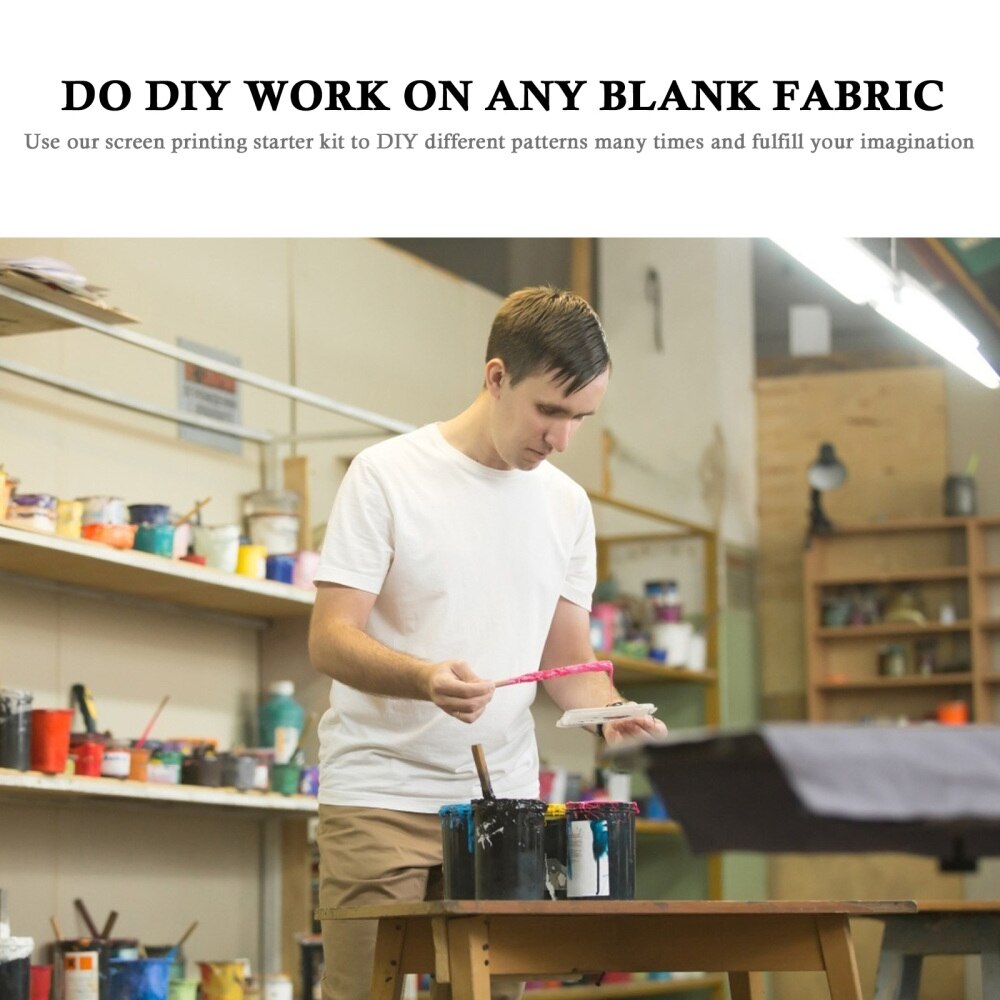 1 Set Zeefdruk Starter Kit Zeefdruk Frame Schraper Inkjet Film Tape