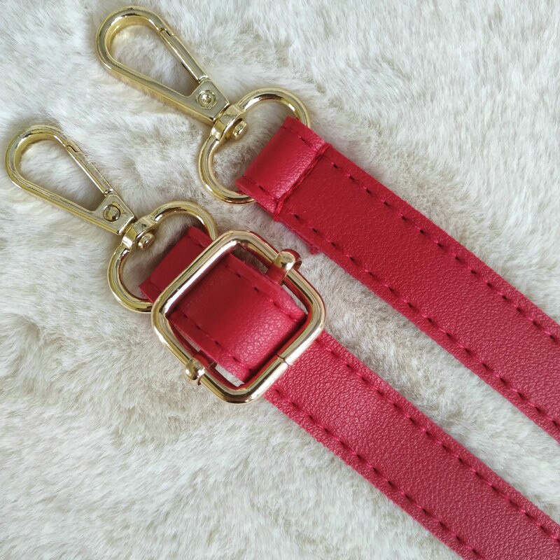 125Cm Vrouwen Verstelbare Handtas Riem 1.8Cm Breedte Diy Pu Leer Afneembare Schouderriem Met Gesp Zak Onderdelen Accessoires: Rood