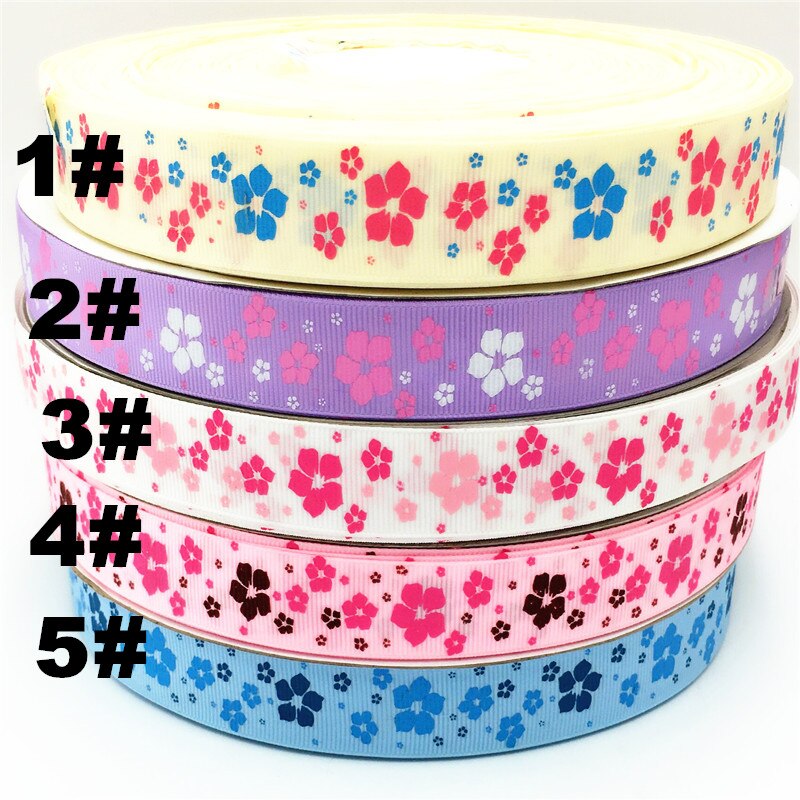 Suoja 5 Yard 1 "(25 Mm) Mooie Bloem Patroon Grosgrain Lint Tape Diy Handgemaakte Hairbow Lint