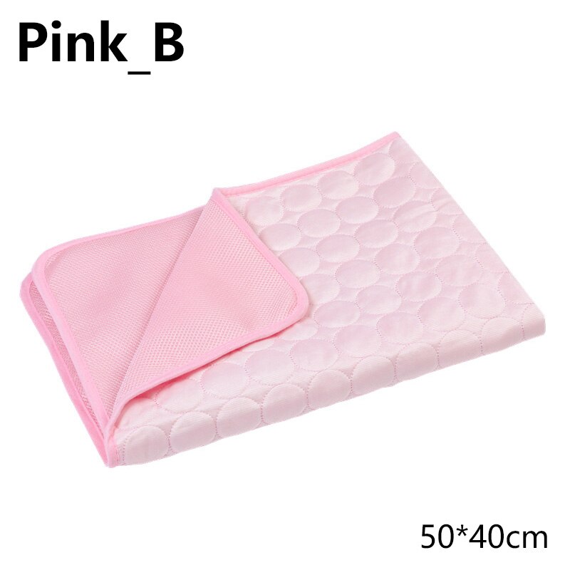 Huisdieren Zomer Koeling Mat Huisdier Ijs Pad Koele Koude Zijde Draagbare Tour Slapen Vochtbestendige Koeler Sofa Matten Auto huisdier Sofa Pad: Pink Style B