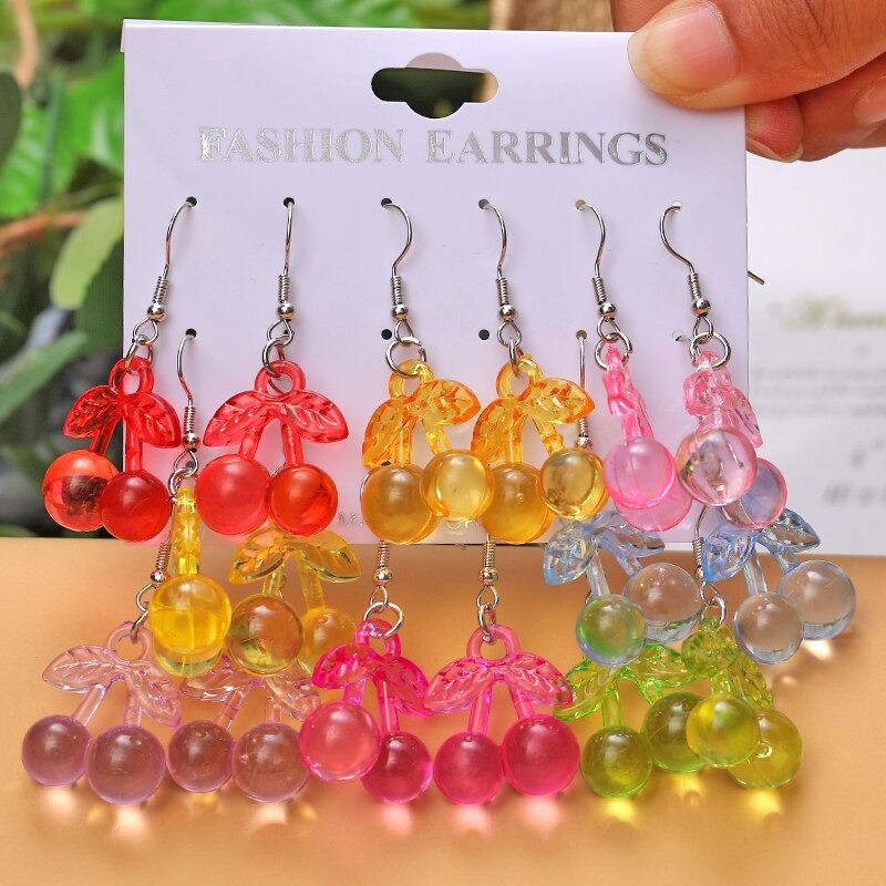 Boucles d'oreilles en forme d'animal et de dinosaure, 8 paires/ensemble, tendance, mignonnes, adaptées aux femmes, transparentes, ours, fleur, petites boucles d'oreilles, naissance amusante