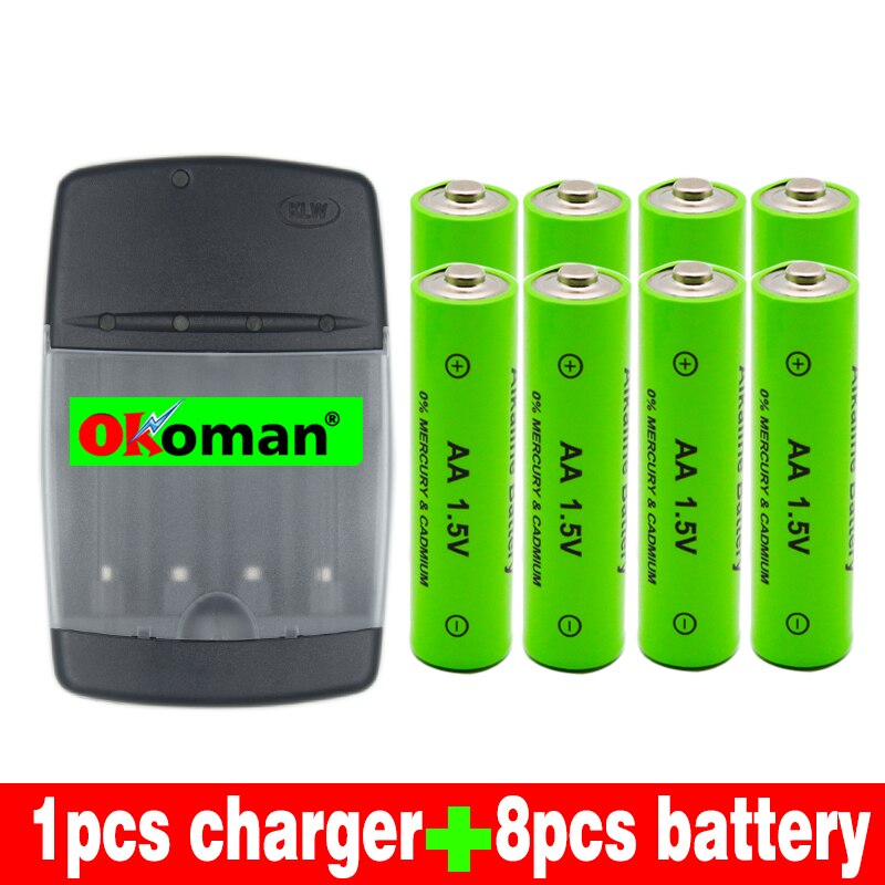 AA 3000mah 1.5V alkaline rechargeable battery for LED light electric toy battery and four-slot alkaline battery charger: White