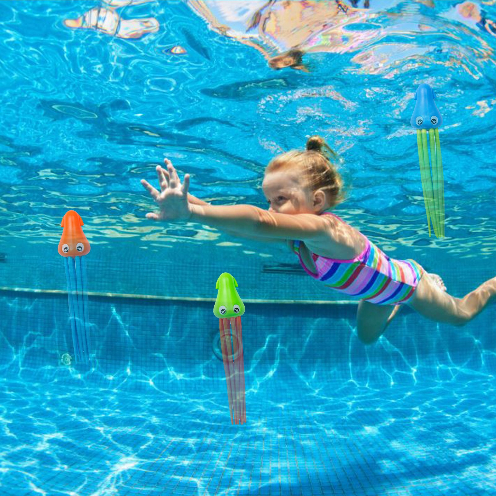 spielzeug schwimmbad 3Stck freundlicher Schwimmen Krake Schwimmbad Tauc... – Grandado