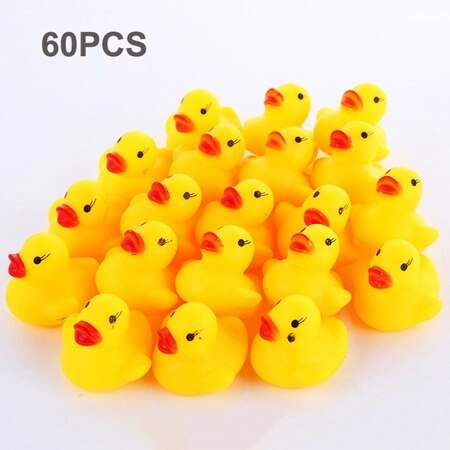 60-300 Stuks Piepende Rubber Duck Duckie Float Bad Speelgoed Baby Douche Water Speelgoed Voor Zwembad Party Speelgoed Jongens Meisjes: 60pcs