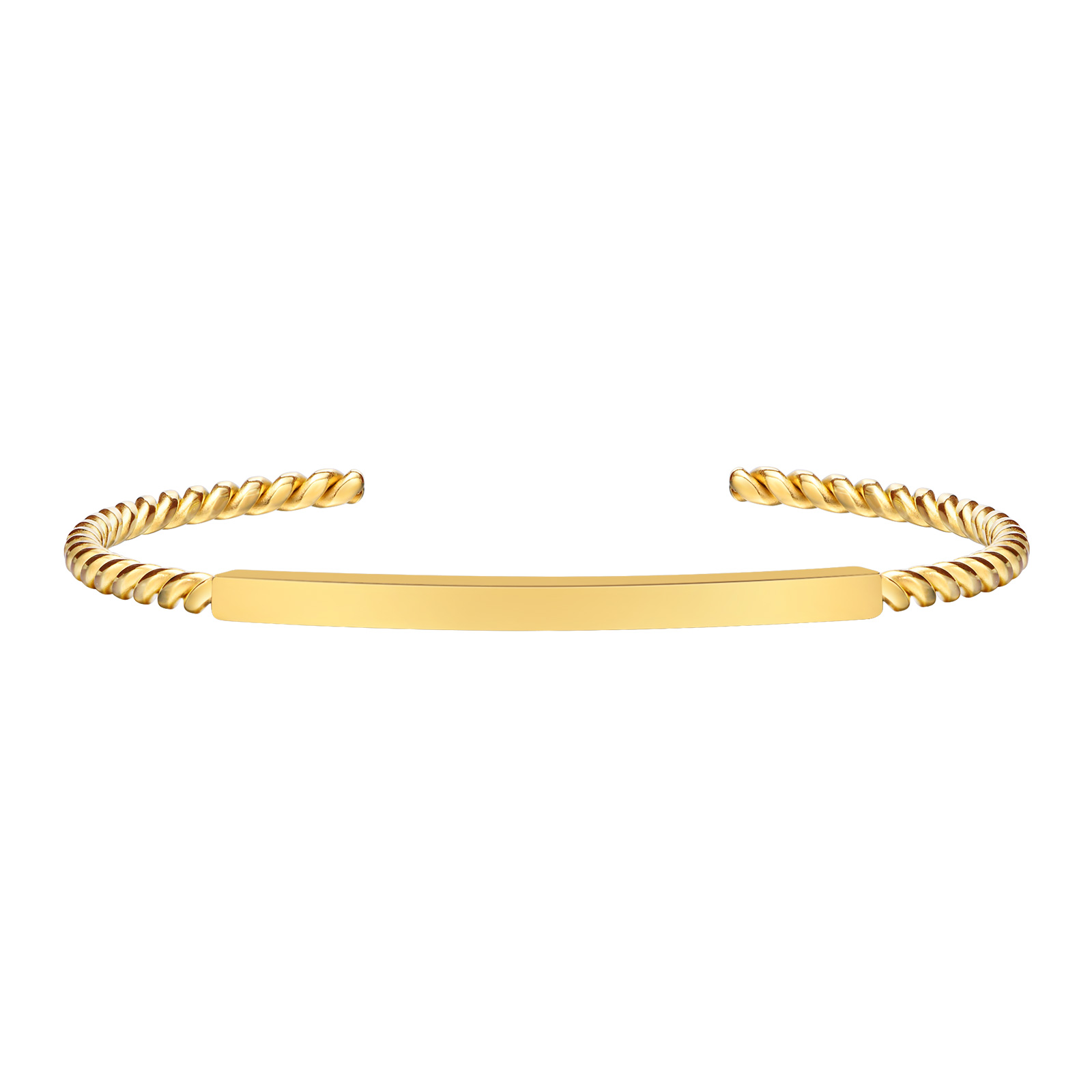 Brazalete de acero inoxidable de Color dorado para mujer, pulsera de joyería , brazalete liso, pulsera apilable, para chicas jóvenes: Negro / Marrón rojizo