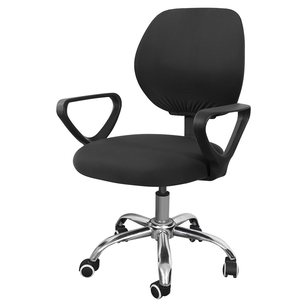 9 Solid Colors Office Chair Cover Elastic Office Armchair Covers For Mariage Rotatable Computer Chair Slipcovers Spandex Fabric: black