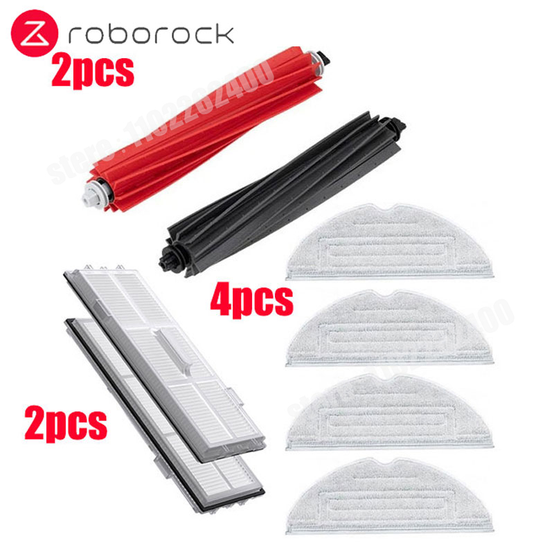 För roborock  s8 s8 pro ultra  s8+  reservdelar duoroller huvudsakliga sidoborstar moppdukar hepa-filter dammpåsar tillbehör: Vinröd
