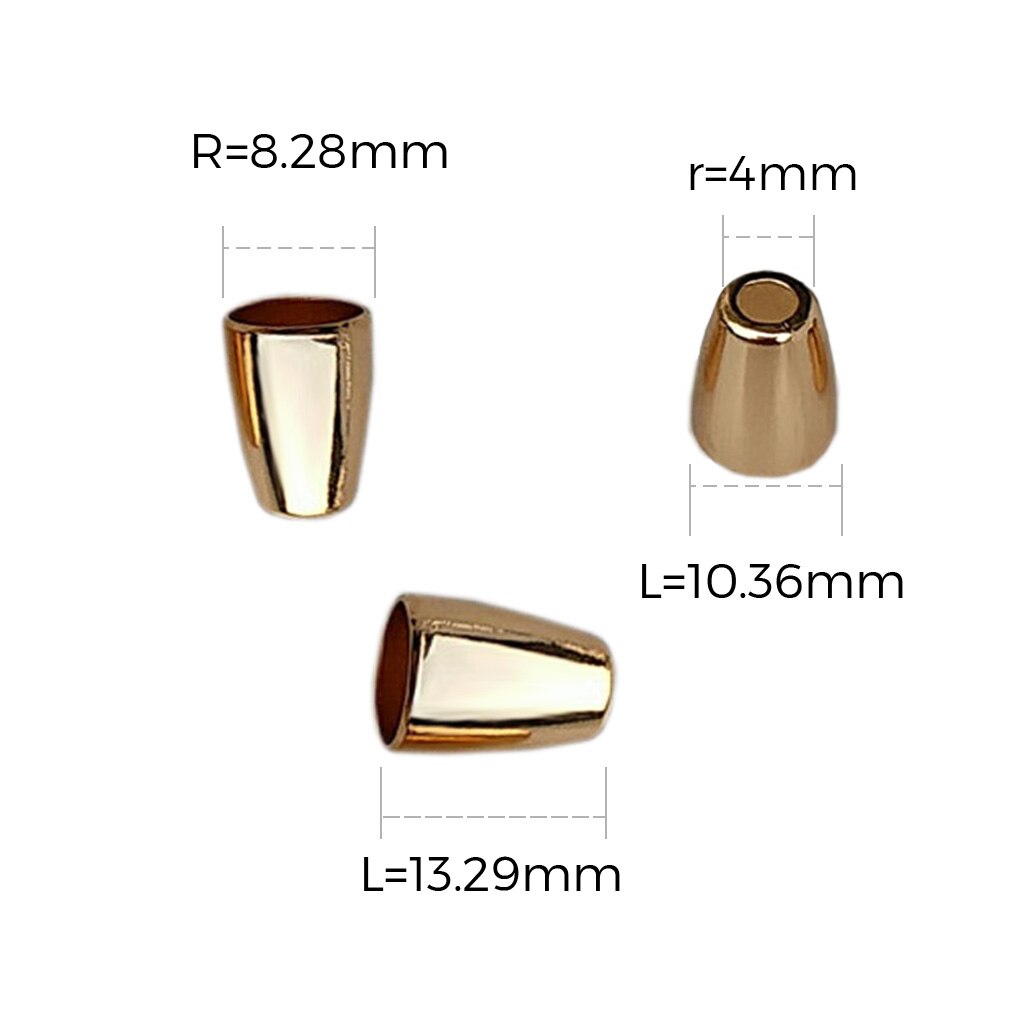 10 Pieces 4mm Dia Hole Aolly Cord Fastener Single Hole Cord End Connector Lock Stoppers Gold Bell Shaped DIY Crafts