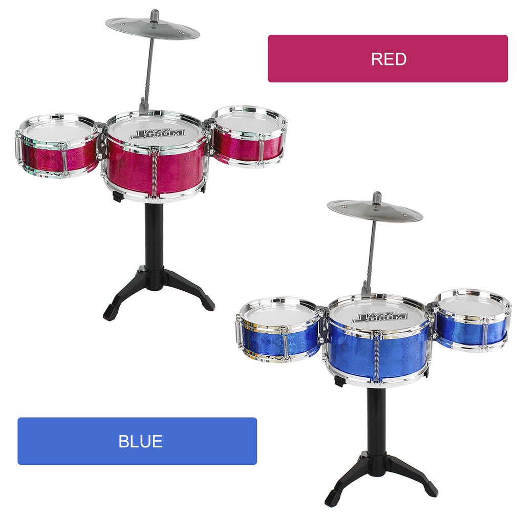 3- stykke børn trommesæt børn junior trommer kit simulation jazz trommer percussion musikinstrument visdom udvikling legetøj