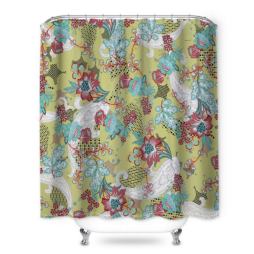 180x180cm vert plantes en pot rideau de douche pour salle de bain imperméable imprimer Cactus succulentes rideau de bain avec 12 crochets