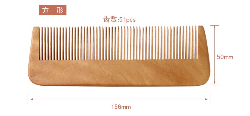 1Pcs Peach Wood Comb Flower Painted Anti-Static Natural Head Massage Comb Handmade Wooden Hair Comb Hair Styling Tools For: NO.6