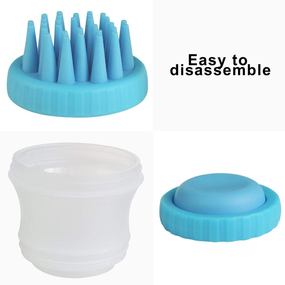 Cepillo de baño y masaje suave para mascotas y perros, cepillo de limpieza para mascotas, dispensador de champú, cepillo de silicona, cepillo de cerdas, dispositivo de limpieza de mascotas, baño Wahser