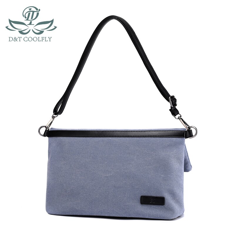 D&T Canvas Shoulder Bag Women Waterproof Colorful 16'Inch Laptop Luxury Zipper Soft Solid multi-function Bag