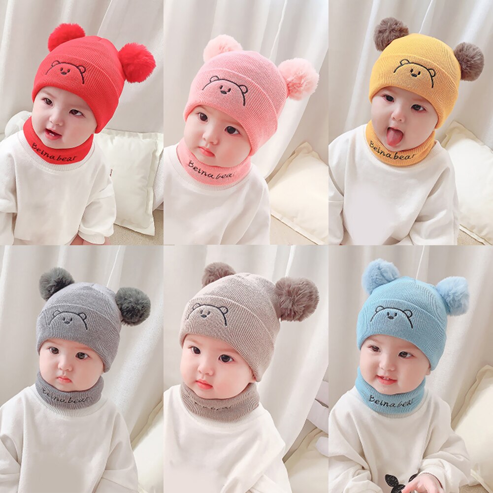 Cartoon Fleece Knitted Cute Beanies Cap Soft Cold Resistance Leisure Lovely Thicken Knitted Hat Baby Winter Accessories